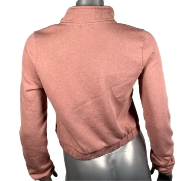 True Religion | Flock Mock Neck Quarter-Zip Pullover Light Pink Sweatshirt - Picture 5 of 12